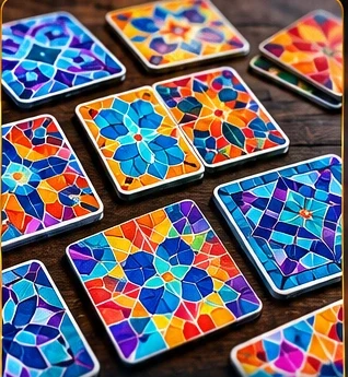 Mosaic matching cards